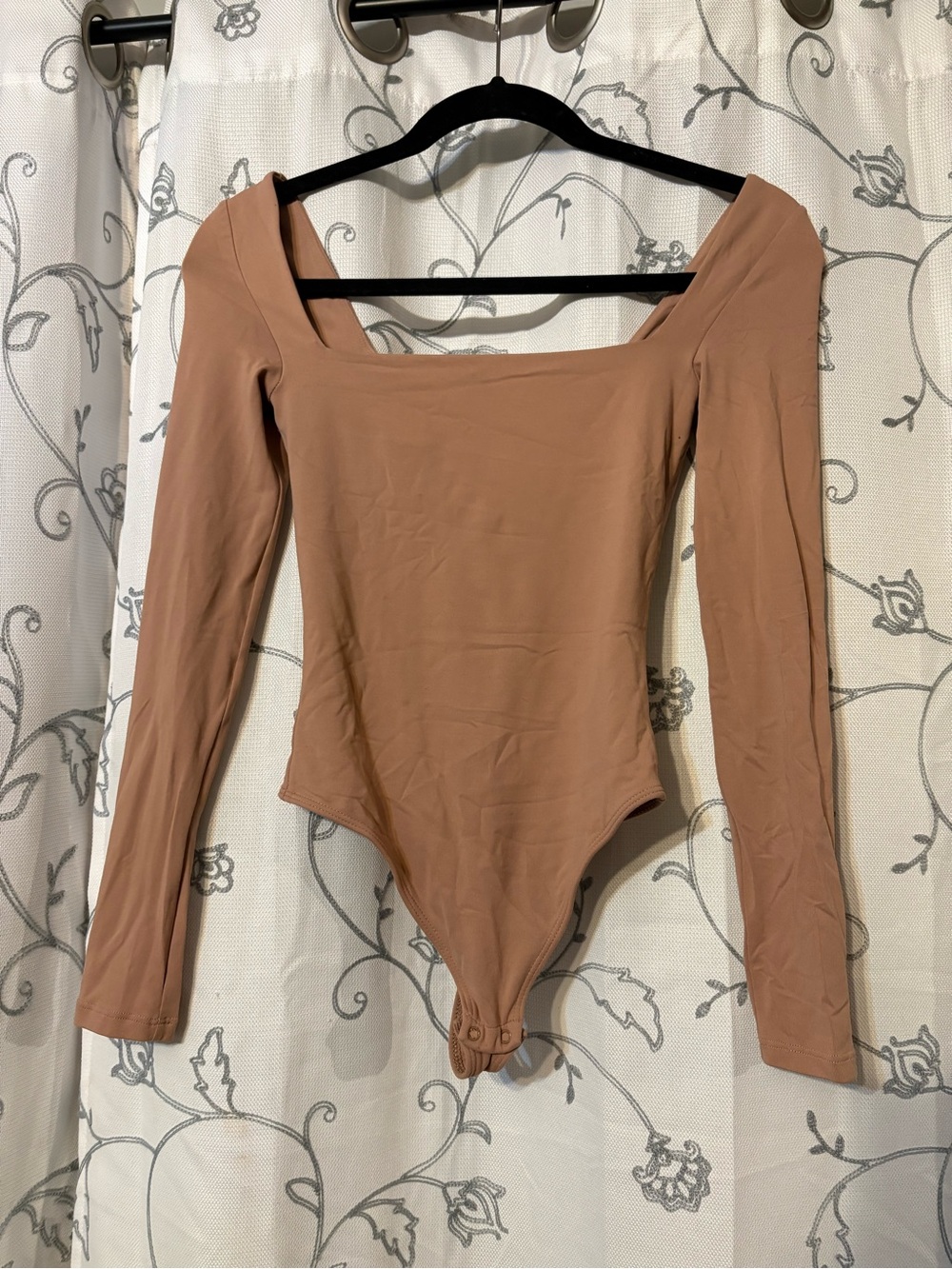 Babaton Long Sleeve Square Neck Bodysuit - Dusty Rose